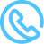 A blue phone symbol in an abstract circle.