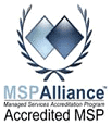 A logo for the managed services accreditation program.