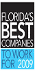 A black and white logo that says florida 's best companies to work for.