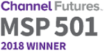 A purple and grey logo for the channel futures sp 5 0 0 winner.